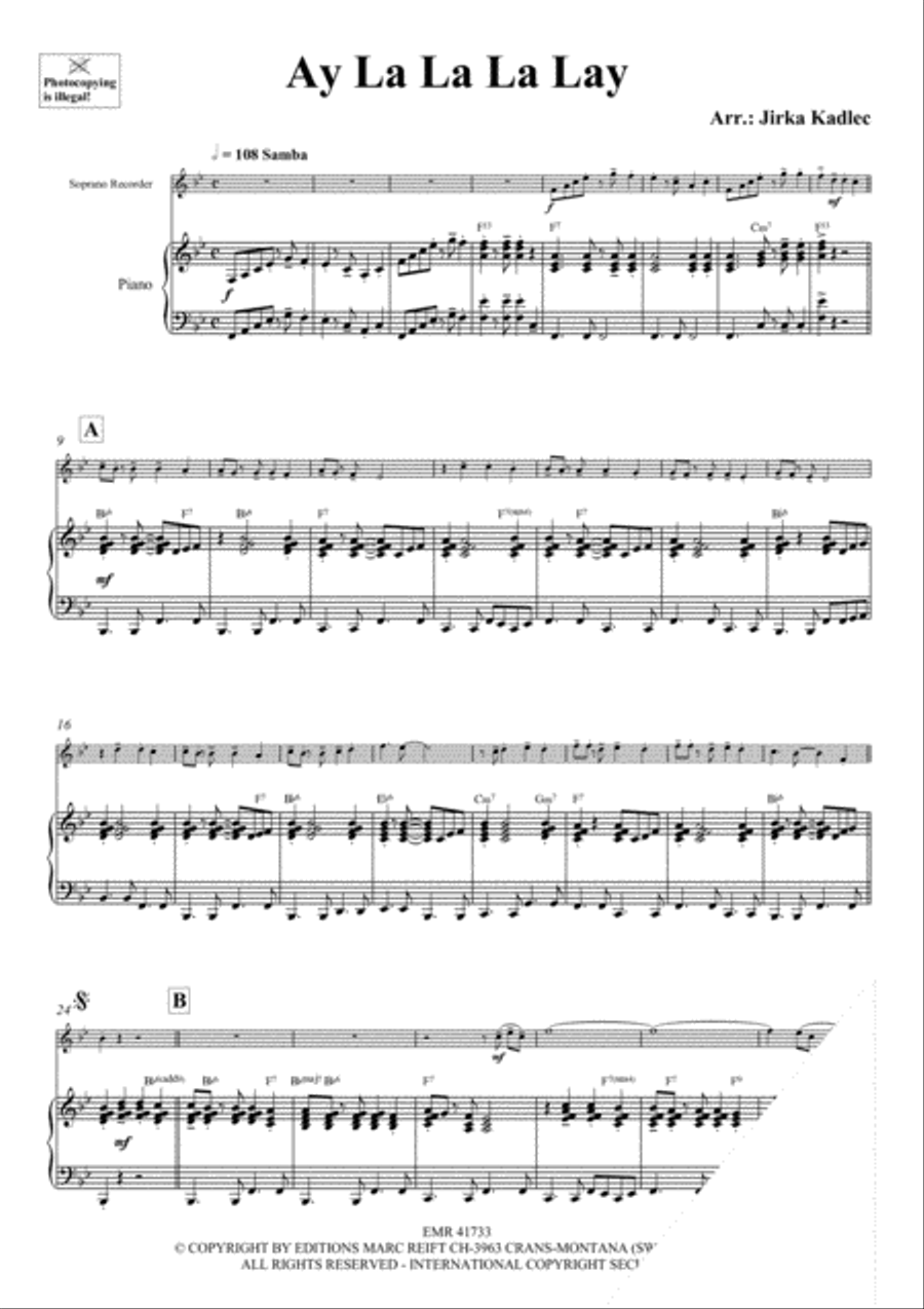 Ay La La La Lay Soprano Recorder scores gallery preview page 4