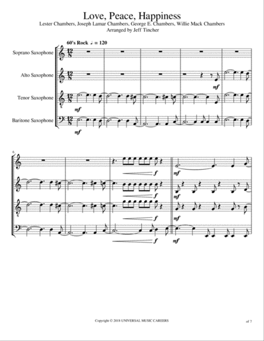 Love Peace Happiness Woodwind Quartet scores gallery preview page 2