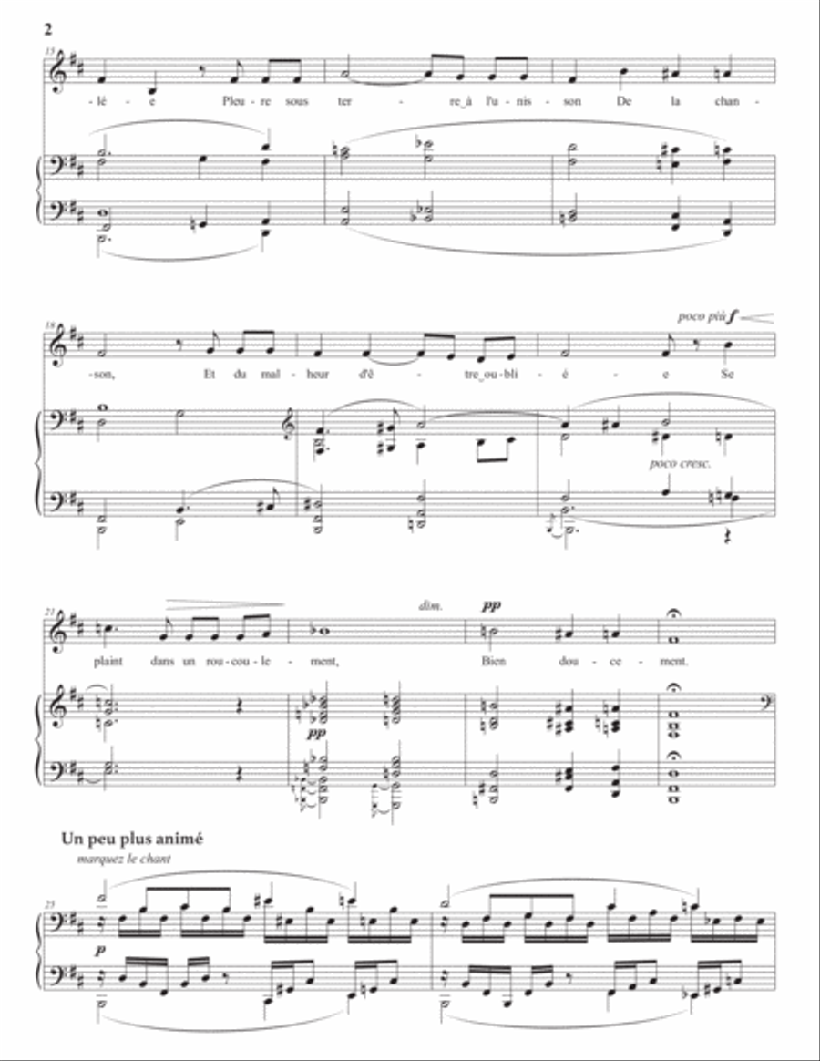 DUPARC: Lamento (transposed to B minor) Voice scores gallery preview page 3
