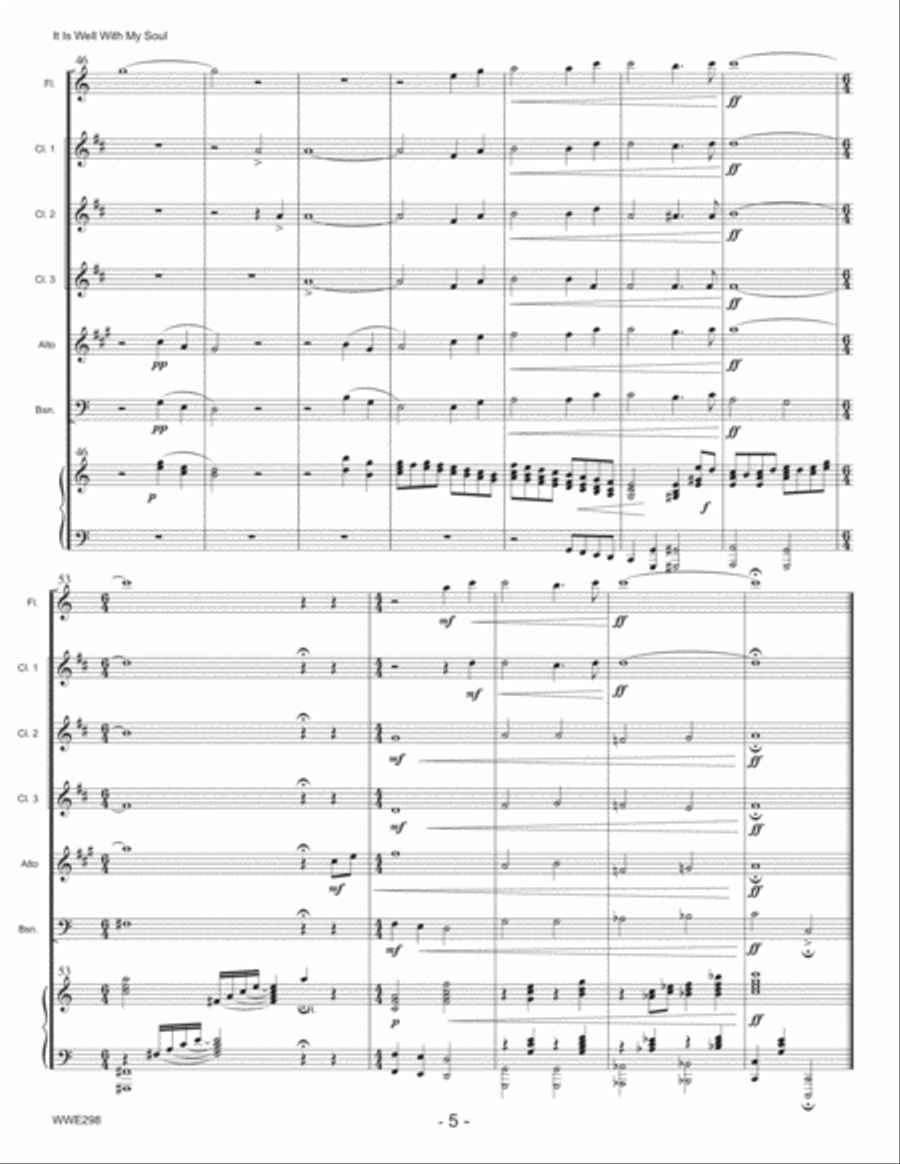 IT IS WELL WITH MY SOUL - WOODWIND ENSEMBLE with Piano Accompaniment Woodwind Ensemble scores gallery preview page 5