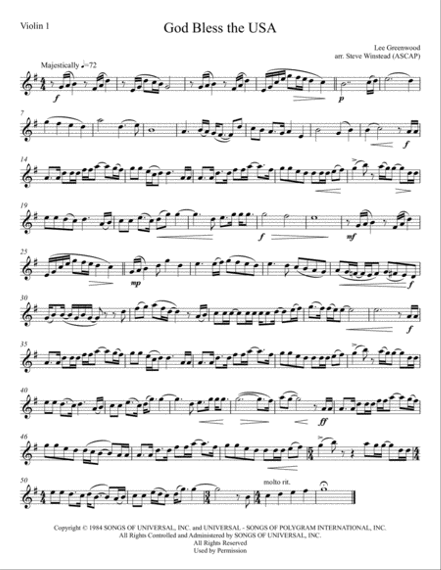 God Bless The U.s.a. String Quartet scores gallery preview page 4