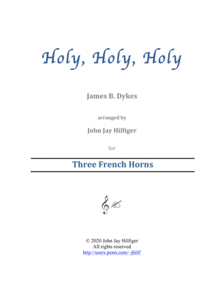 Holy, Holy, Holy for French Horn Trio