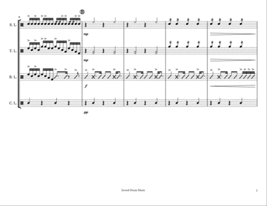 Squid (Drumline Cadence) Marching Band scores gallery preview page 3