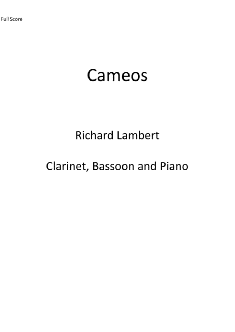 Cameos Bassoon scores gallery preview page 1
