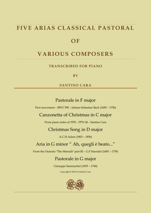 Five Arias Classical Pastoral for piano - Various Composers