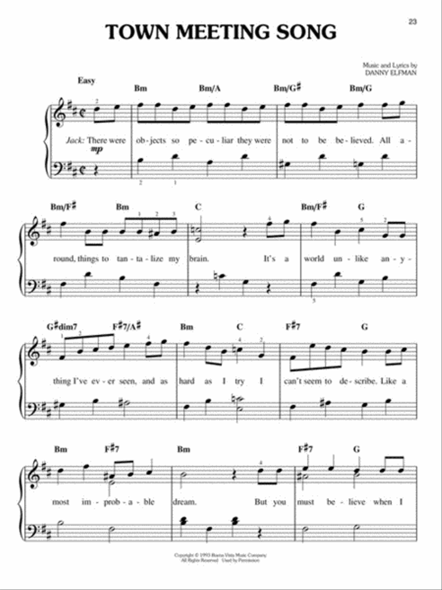 The Nightmare Before Christmas Easy Piano scores gallery preview page 4