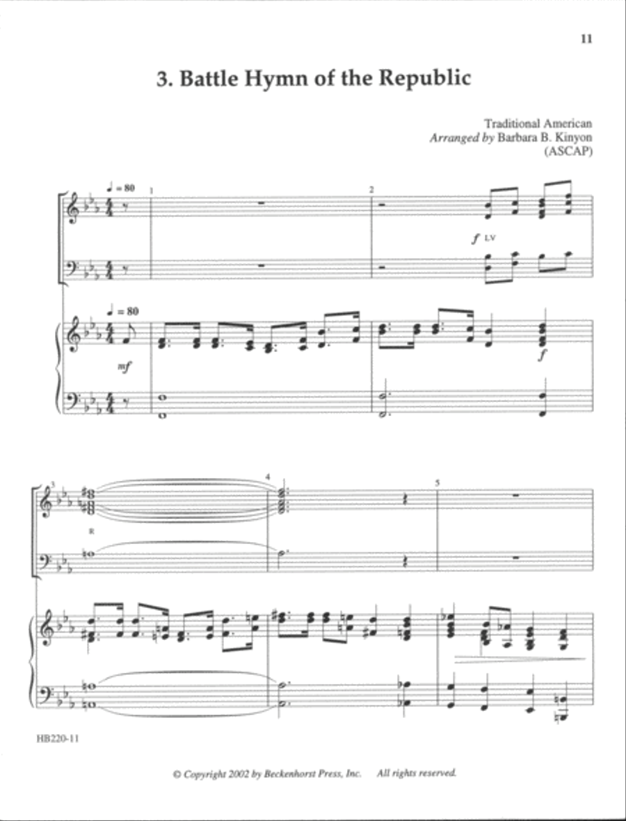 Let's All Ring Patriotic Tunes - full score Handbell Choir scores gallery preview page 6
