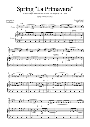 Book cover for "Spring" (La Primavera) by Vivaldi - Easy version for FLUTE & PIANO