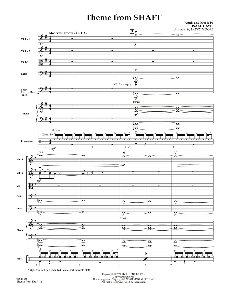Theme from Shaft - Full Score Orchestra scores gallery preview page 2