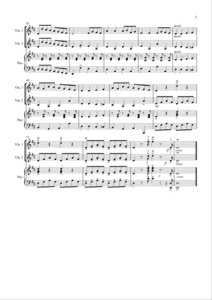 The Can Can for Violin Duet String Duet scores gallery preview page 3