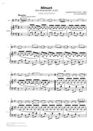 Minuet Op.11 No.5 - Viola and Piano (Full Score)