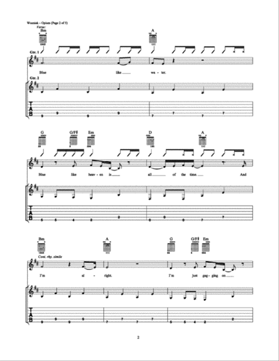 Opium Opium Electric Guitar scores gallery preview page 2
