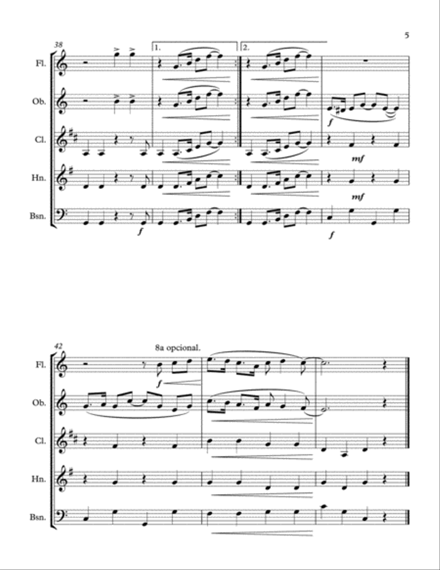 When I'm Sixty-Four Woodwind Quintet scores gallery preview page 5