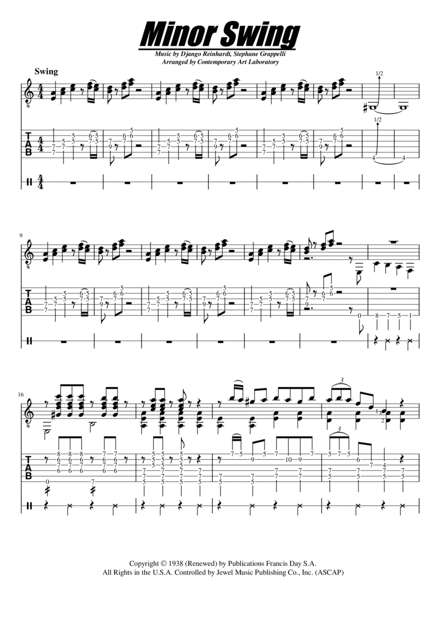 Minor Swing Minor Swing Acoustic Guitar scores gallery preview page 1