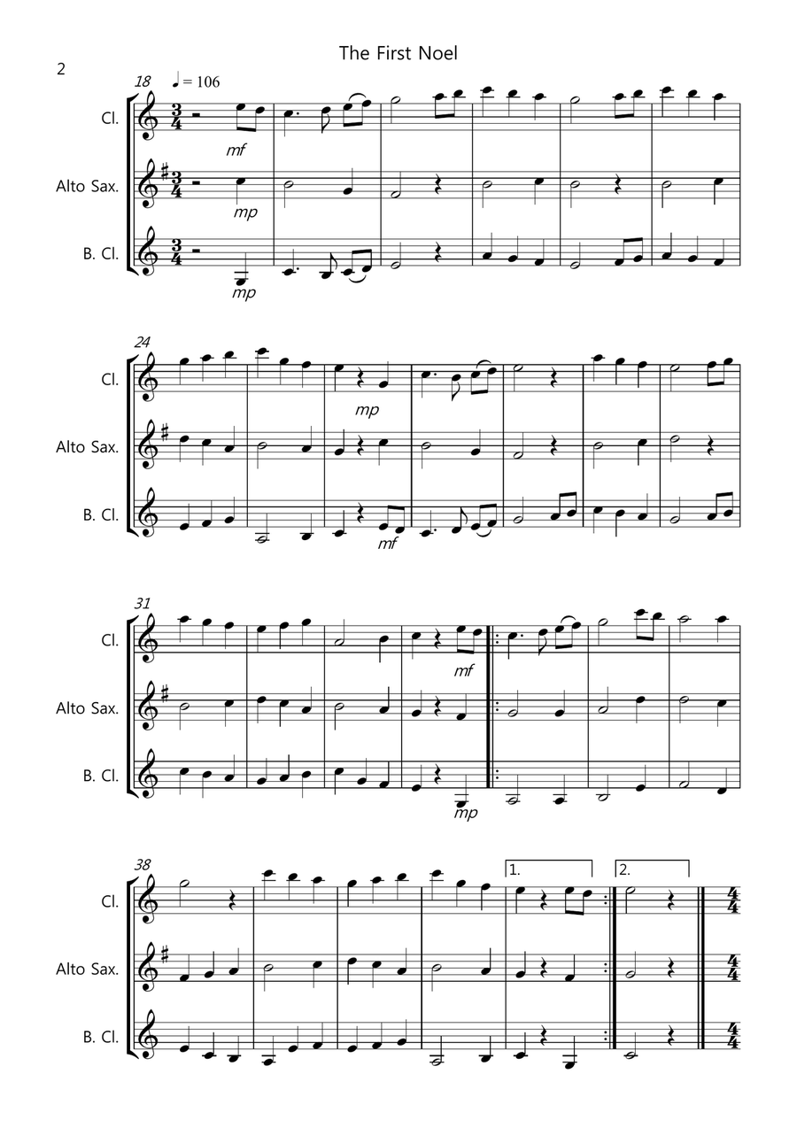 8 Easy Christmas Trios, for Mixed Wind Woodwind Trio scores gallery preview page 2