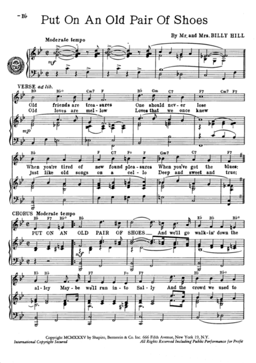 Put On An Old Pair of Shoes Voice scores gallery preview page 2