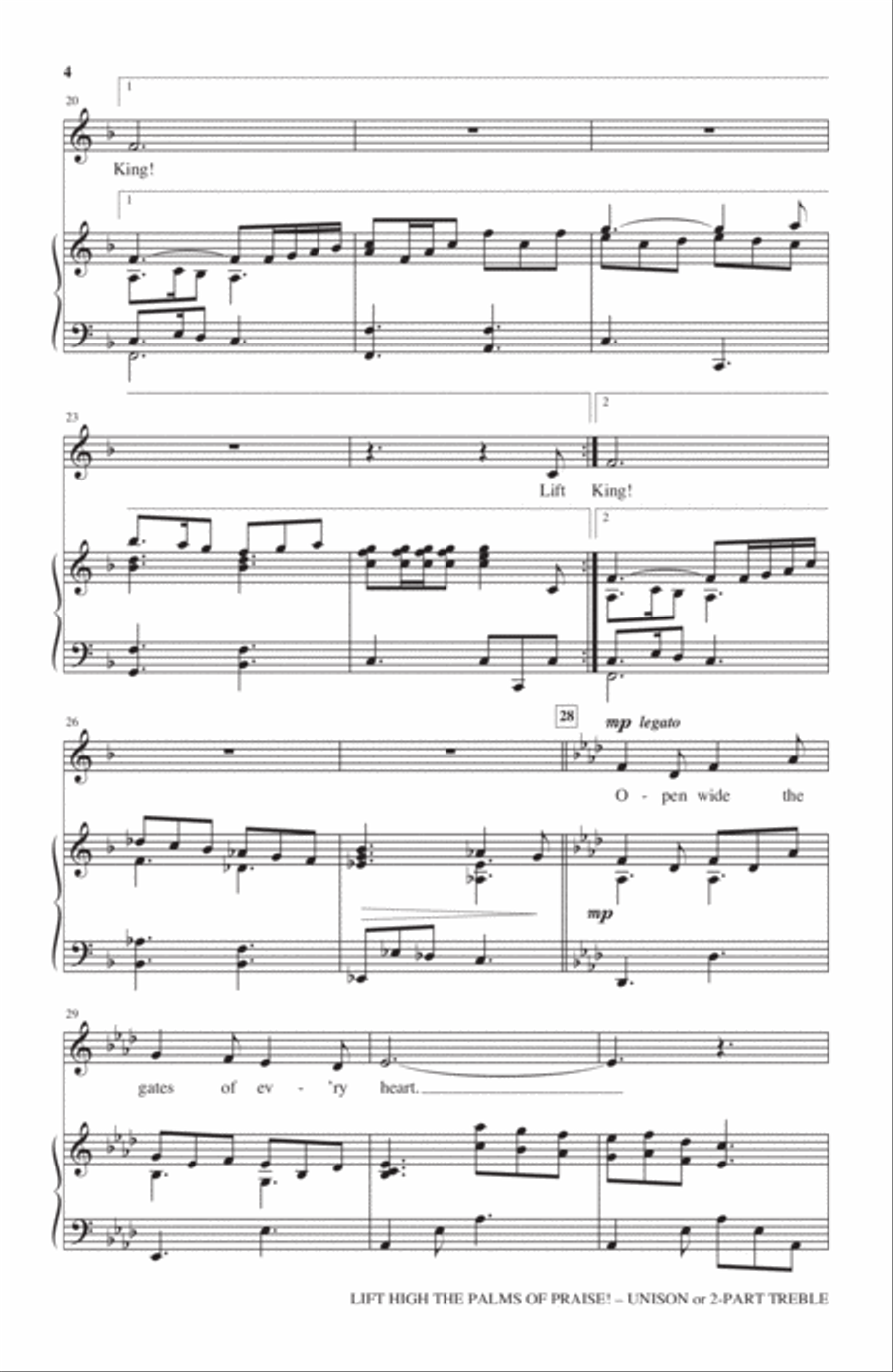Lift High The Palms Of Praise! Unison Choir scores gallery preview page 3