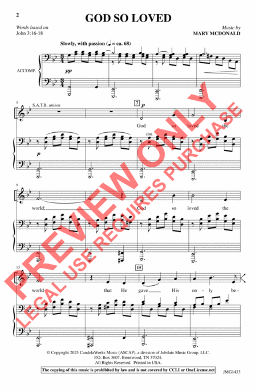 God so loved 4-Part scores gallery preview page 2