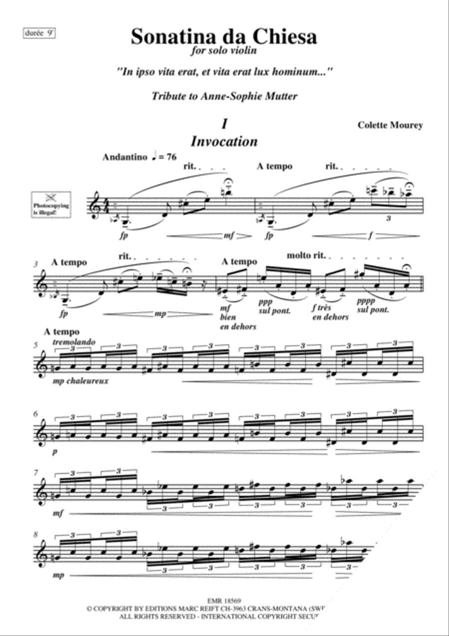 Sonatina da Chiesa Violin Solo scores gallery preview page 3