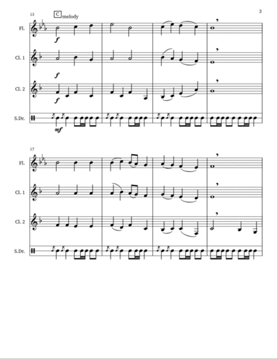 Patriot Themes March Woodwind Trio scores gallery preview page 3