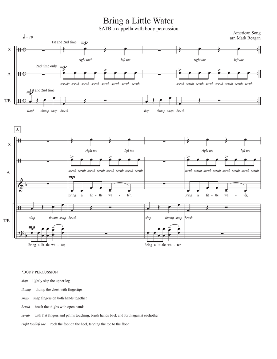 Bring a Little Water, Sylvie 4-Part scores gallery preview page 1