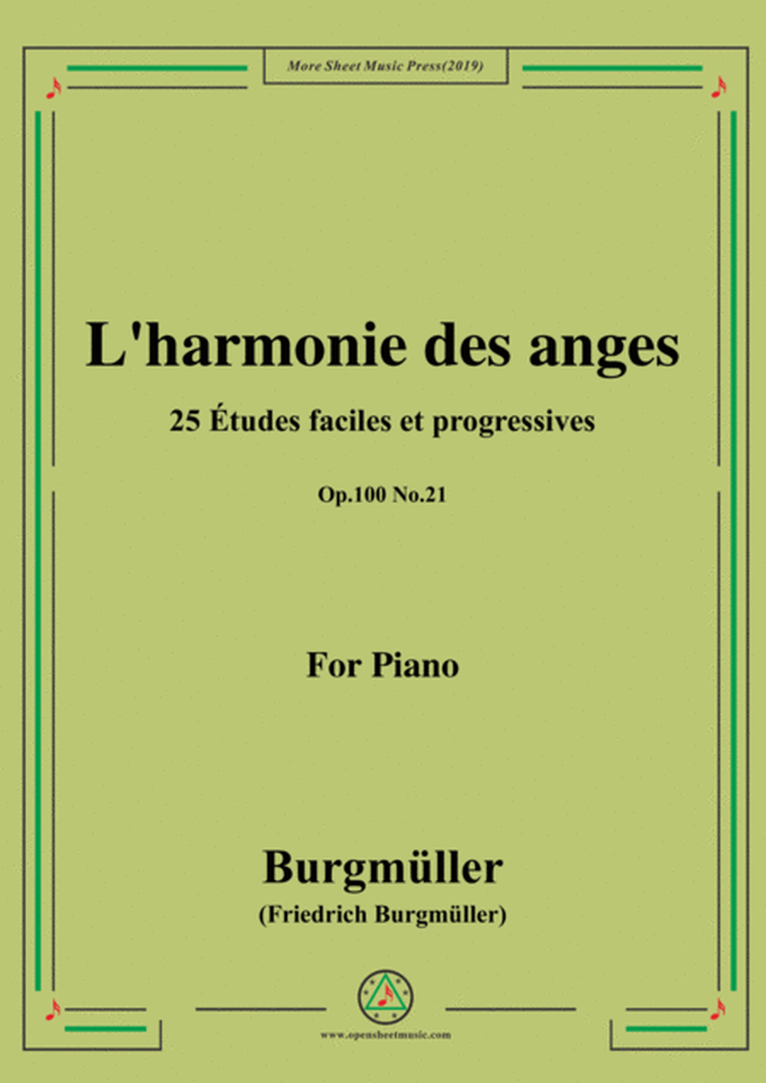 Burgmüller-25 Études faciles et progressives, Op.100 No.21,L'harmonie des anges image number null