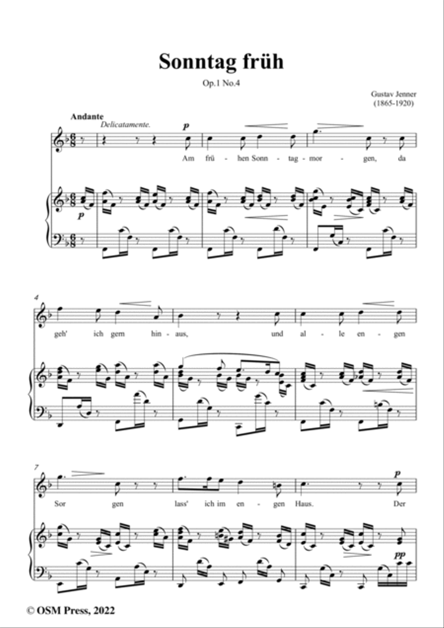 Jenner-Sonntag früh,in F Major,Op.1 No.4 Voice scores gallery preview page 2