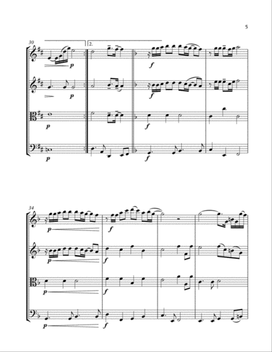 Glory Of Love Theme from KARATE KID PART II String Quartet scores gallery preview page 5