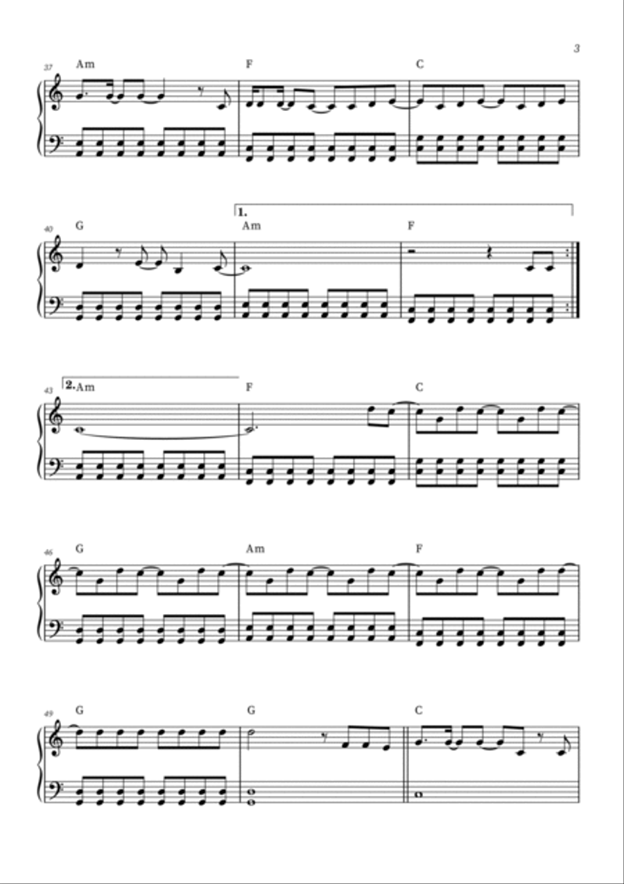 All Too Well Easy Piano scores gallery preview page 3