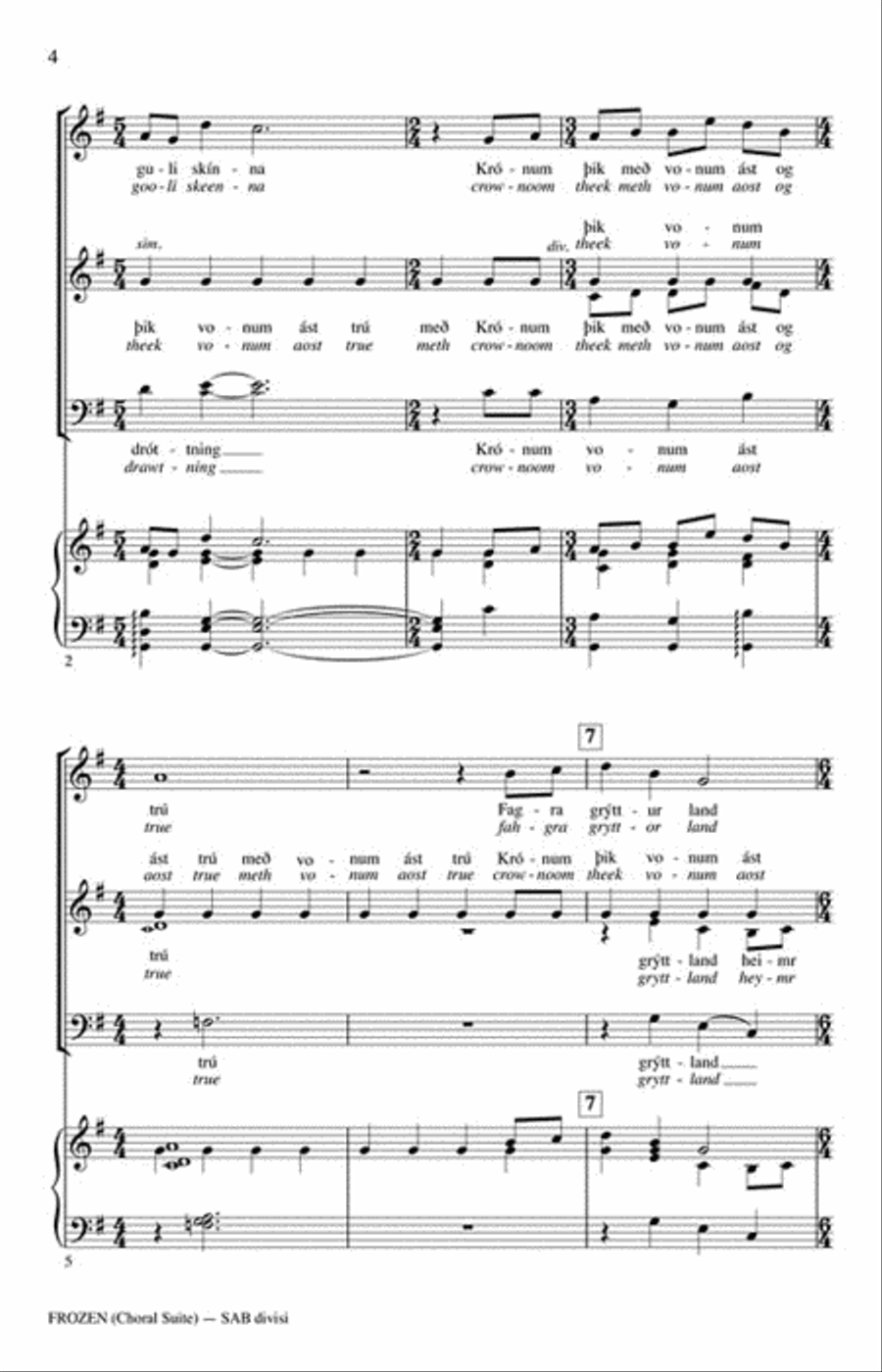 Frozen (Choral Suite) Frozen (Choral Suite) Divisi scores gallery preview page 4