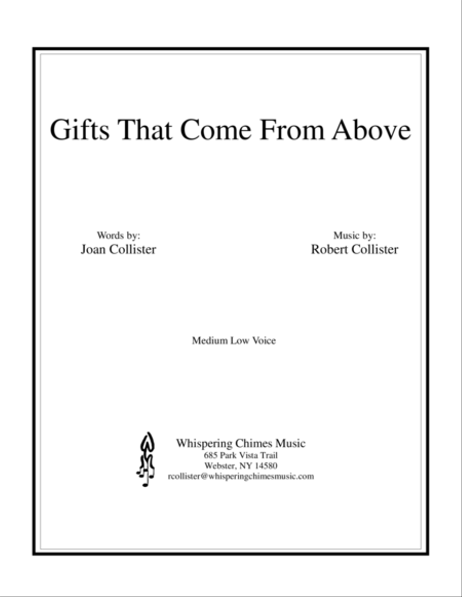 Gifts That Come from Above (medium low voice) Low Voice scores gallery preview page 1