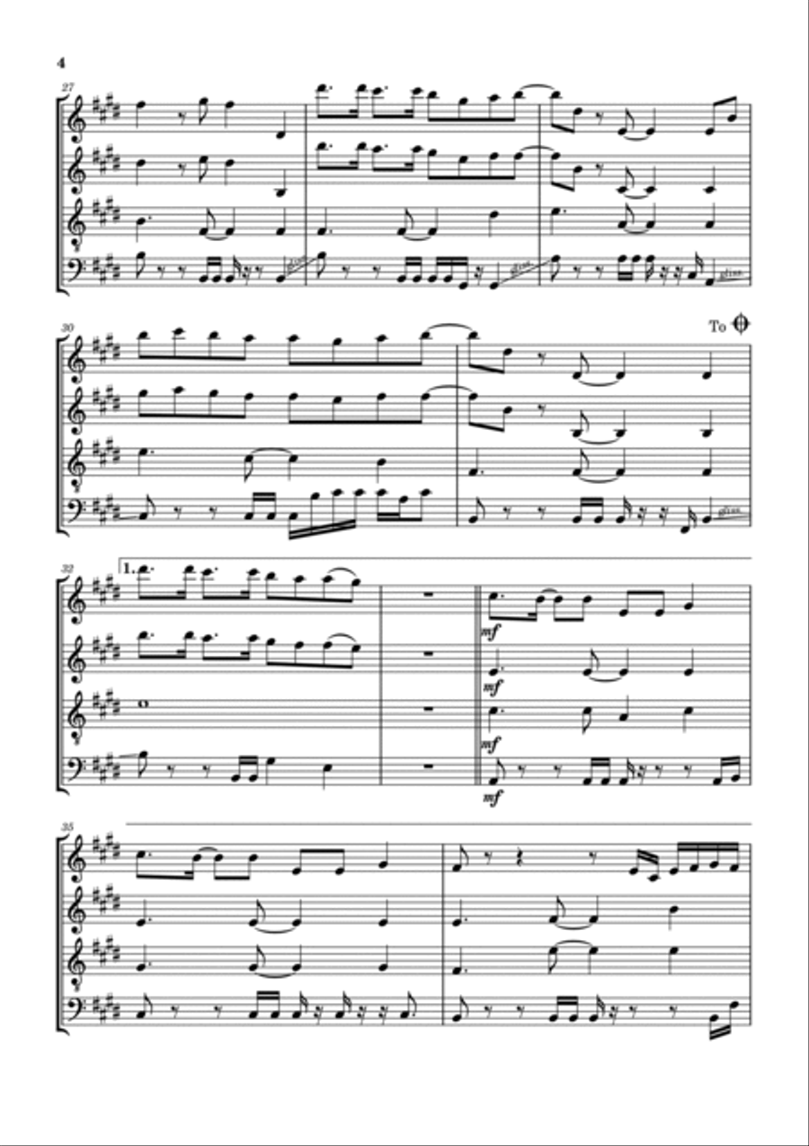 Forget Me Saxophone Quartet scores gallery preview page 5