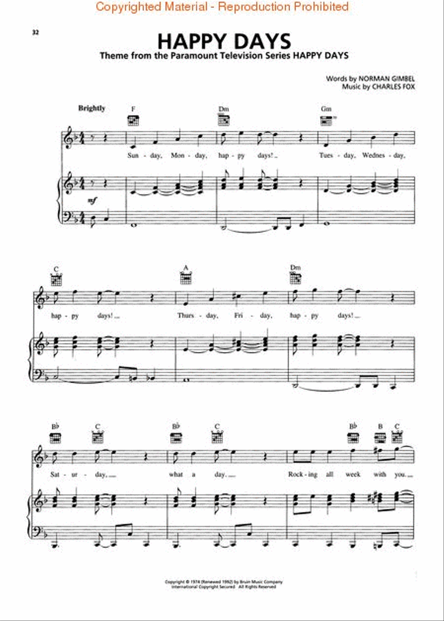 Charles Fox - Killing Me Softly with His Song, Happy Days & The Great Songs of Charles Fox Piano, Vocal, Guitar scores gallery preview page 4