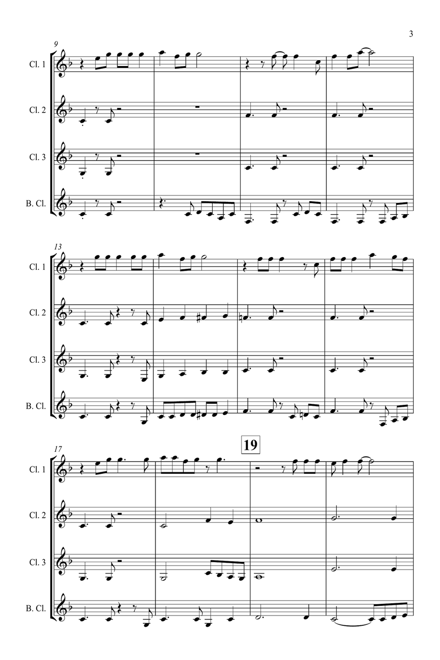 Summer Of '69 Clarinet Quartet scores gallery preview page 3
