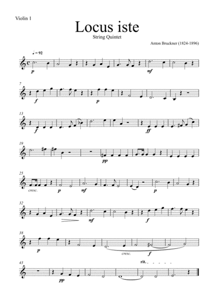 Anton Bruckner - Locus iste (String Quintet) image number null