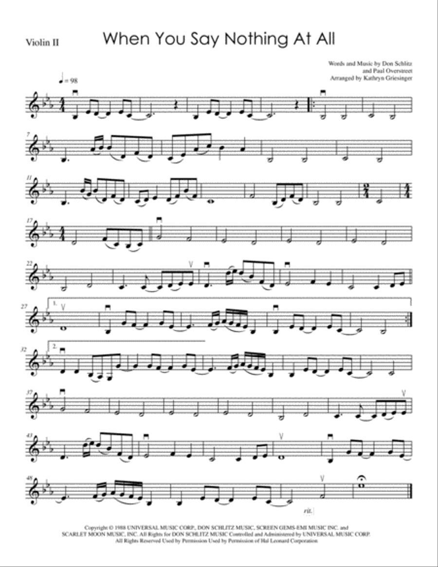 When You Say Nothing At All String Quartet scores gallery preview page 2