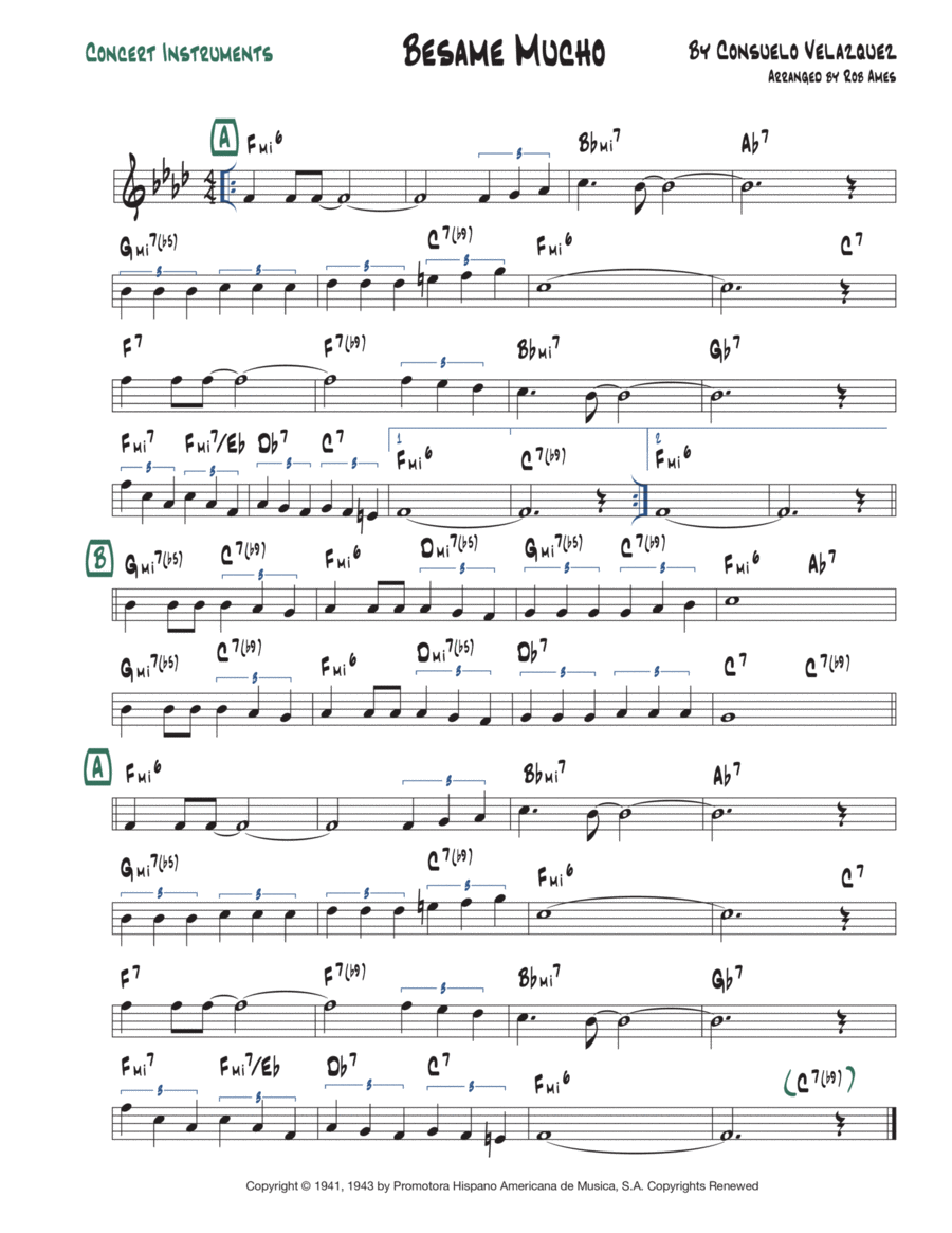 Bésame Mucho (kiss Me Much) Voice scores gallery preview page 1