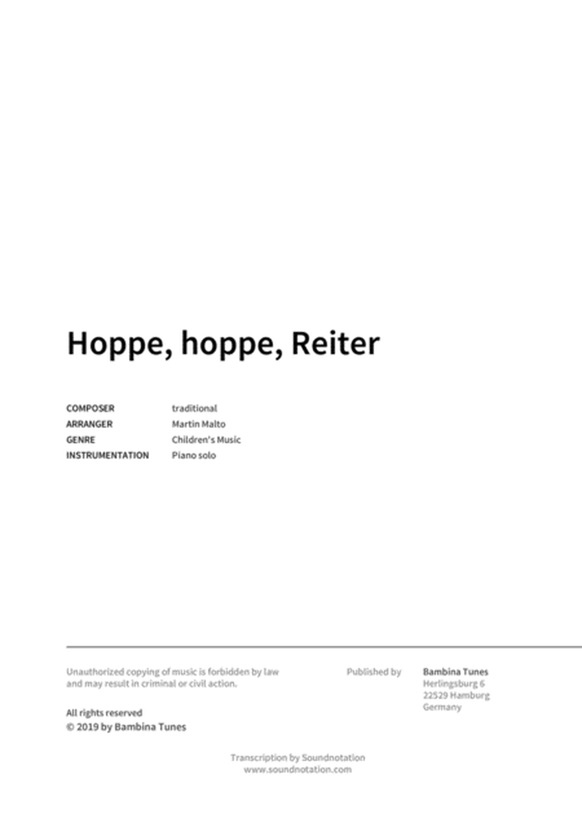 Hoppe, hoppe, Reiter image number null