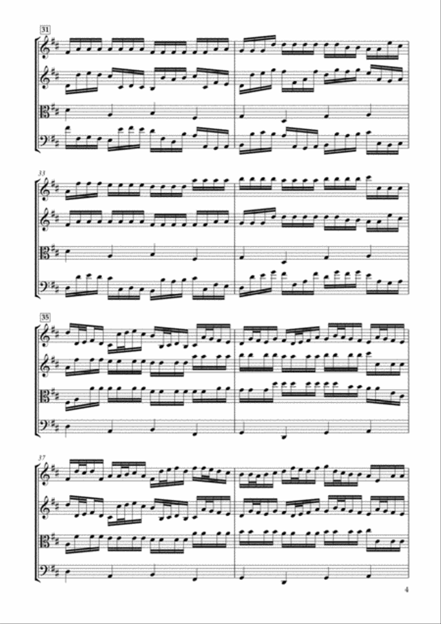 Canon in D major for String Quartet String Quartet scores gallery preview page 4