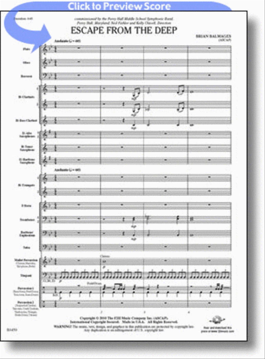 Escape from the Deep Concert Band scores gallery preview page 1