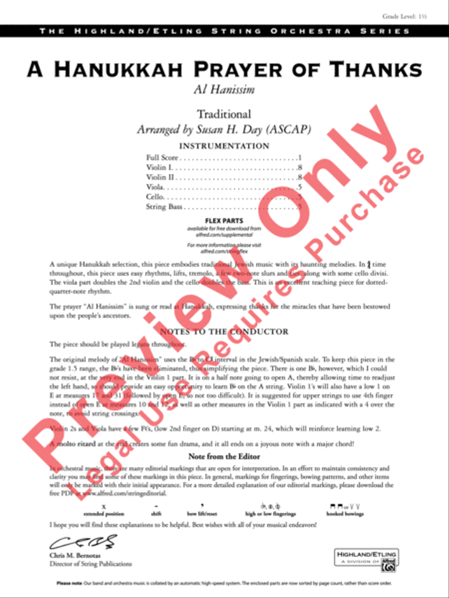 A Hanukkah Prayer of Thanks String Orchestra scores gallery preview page 2