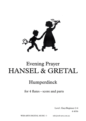 Book cover for Evening Prayer from Hansel & Gretal for 4 flutes - HUMPERDINK