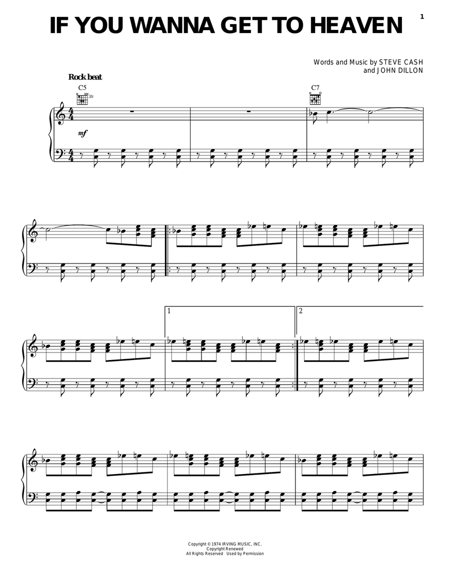 If You Wanna Get To Heaven Piano, Vocal, Guitar scores gallery preview page 1