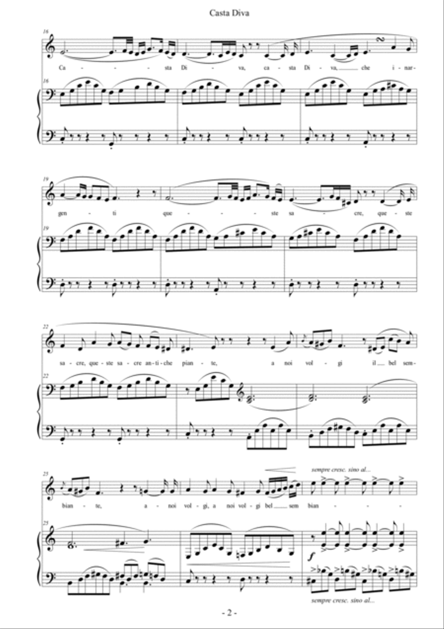 Casta Diva (C major) Casta Diva (C major) Voice scores gallery preview page 2