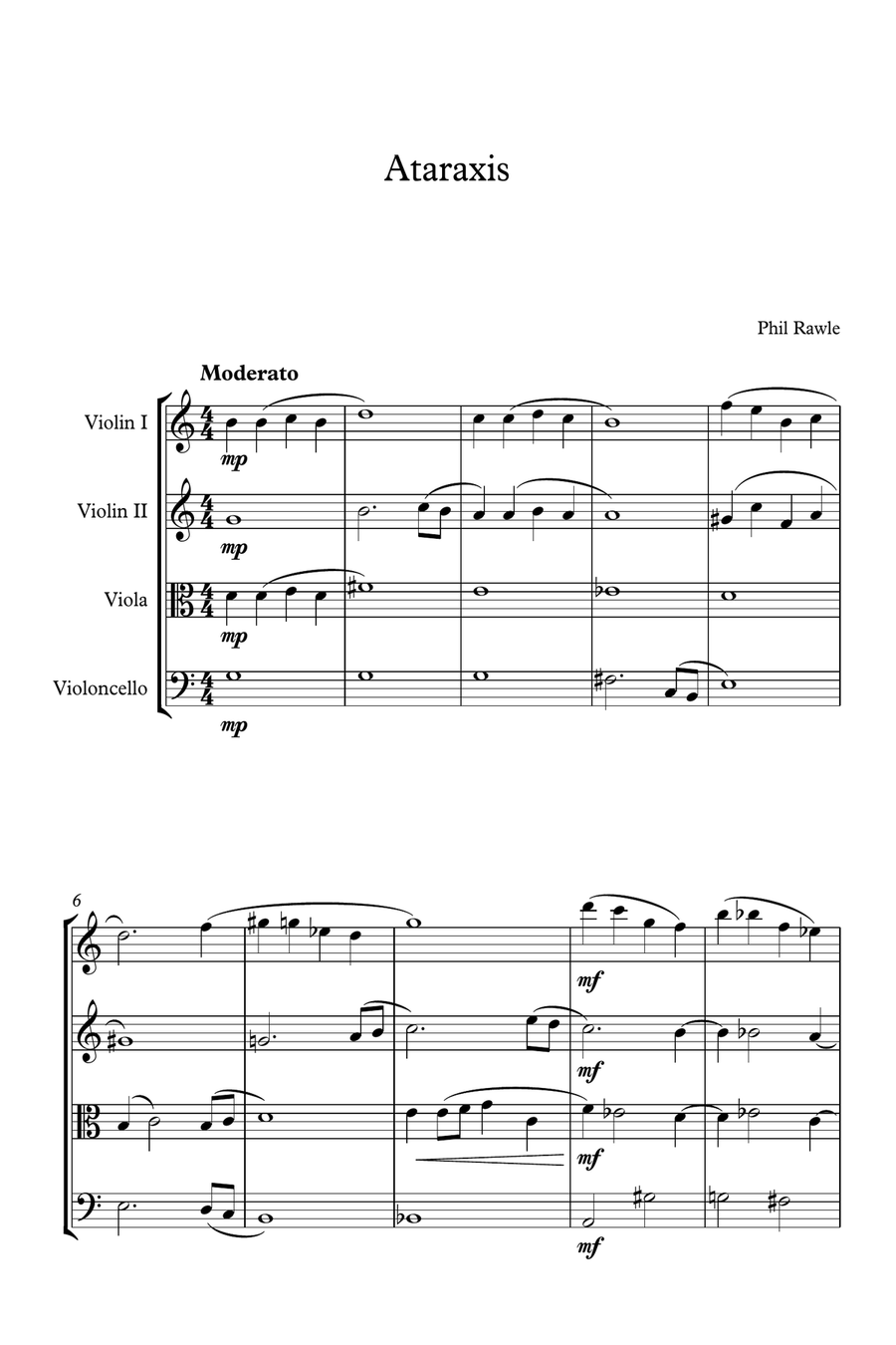 Ataraxis - String Quartet String Quartet scores gallery preview page 1