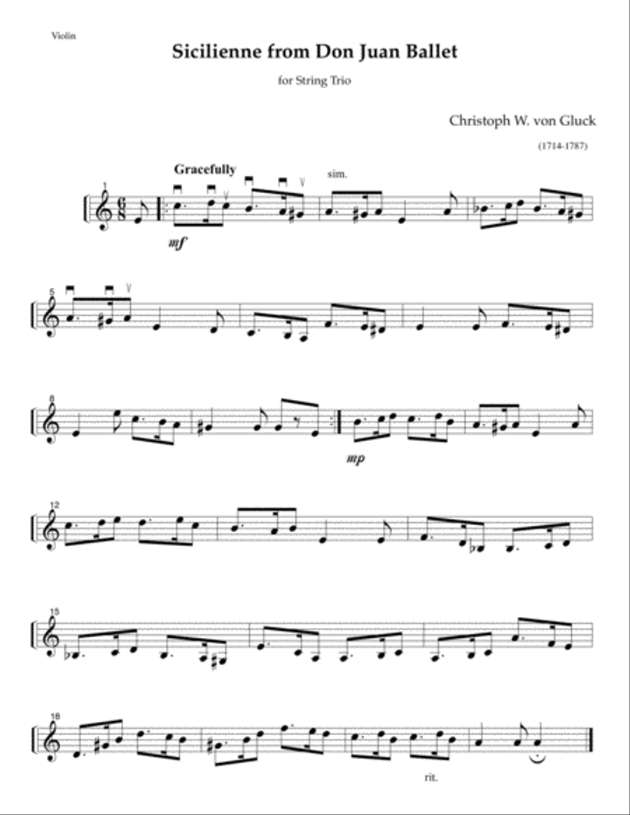Sicilienne for String Trio String Trio scores gallery preview page 3