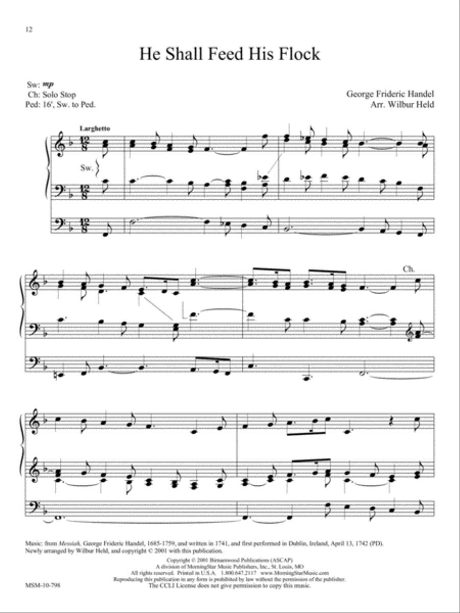 Choral Classics Arranged for Organ Organ Solo scores gallery preview page 6