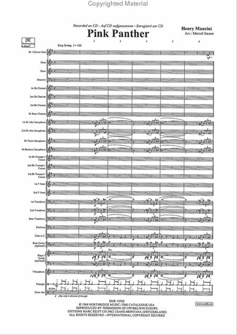 Pink Panther Pink Panther Concert Band scores gallery preview page 4