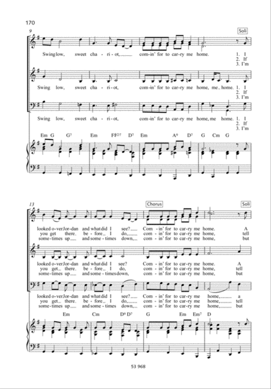 Swing Low, Sweet Chariot 3-Part scores gallery preview page 2