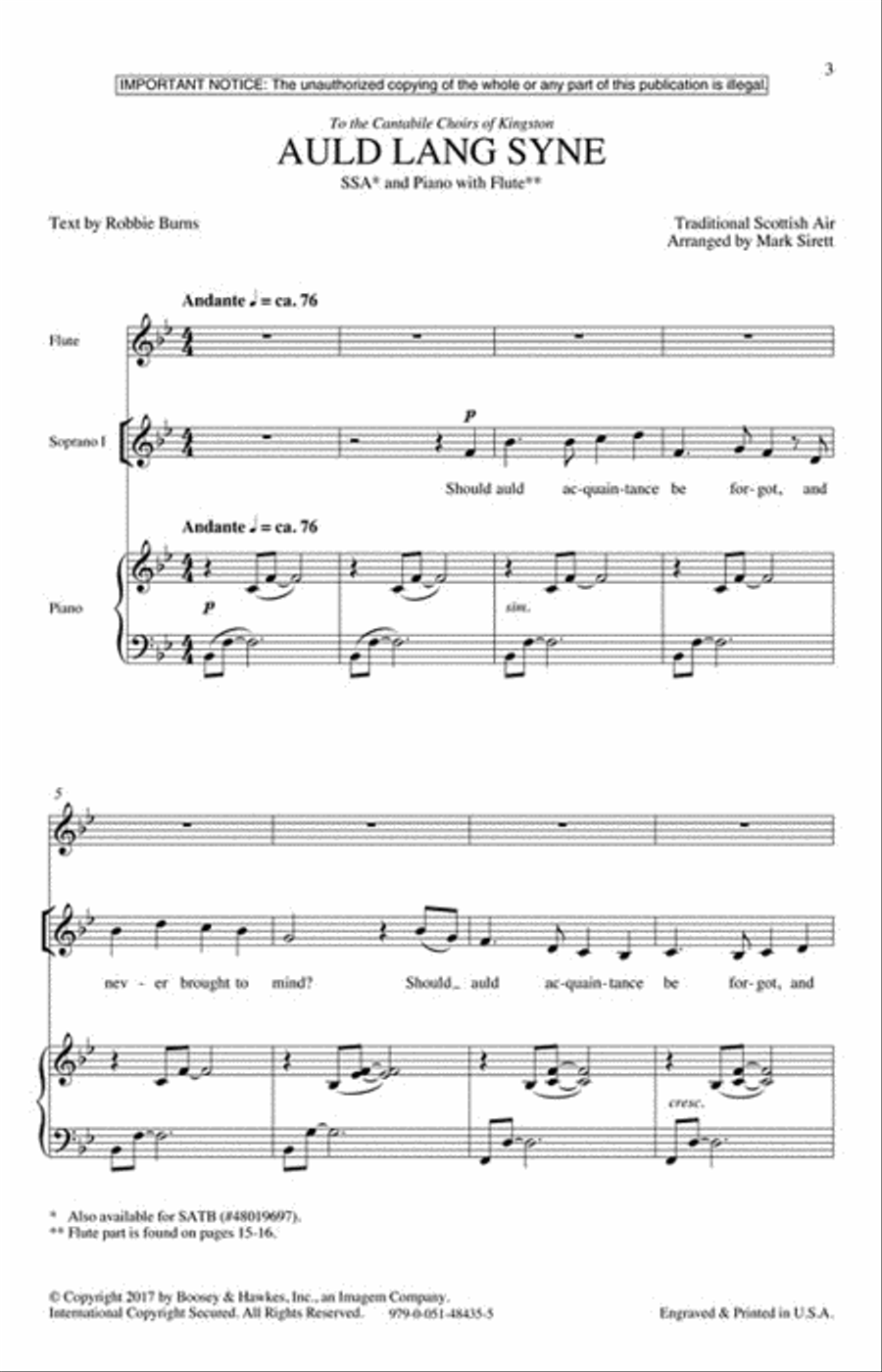 Auld Lang Syne Auld Lang Syne SSA scores gallery preview page 2